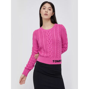 Tommy Jeans dámský růžový svetr - XS (VTC)